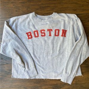 Boston oversized cropped sweatshirt